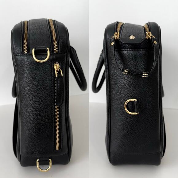 Hoche Paris ElleSwitch Leather Bag 3-in-1 Convertible Black Womens Travel Laptop - Picture 7 of 16